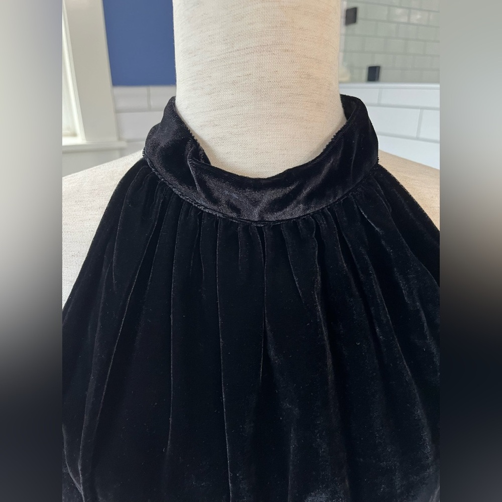 LOFT Black Velvet Top